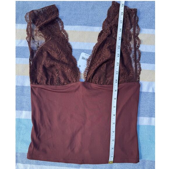 NWT, Free People, Power Play Cami, Color Bittersweet Brown, Size M - Picture 5 of 6